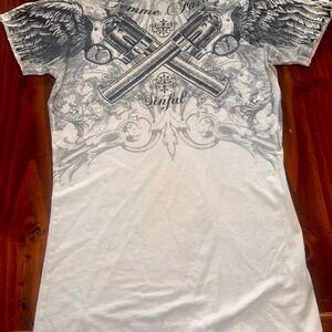 Sinful Woman’s Graphic T-Shirt - White and Black